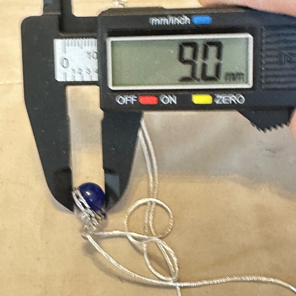 925 Sterling Silver Pendant W/Dyed Blue Agate Stone/Bead & 3 small Cz’s Above. - Picture 15 of 16